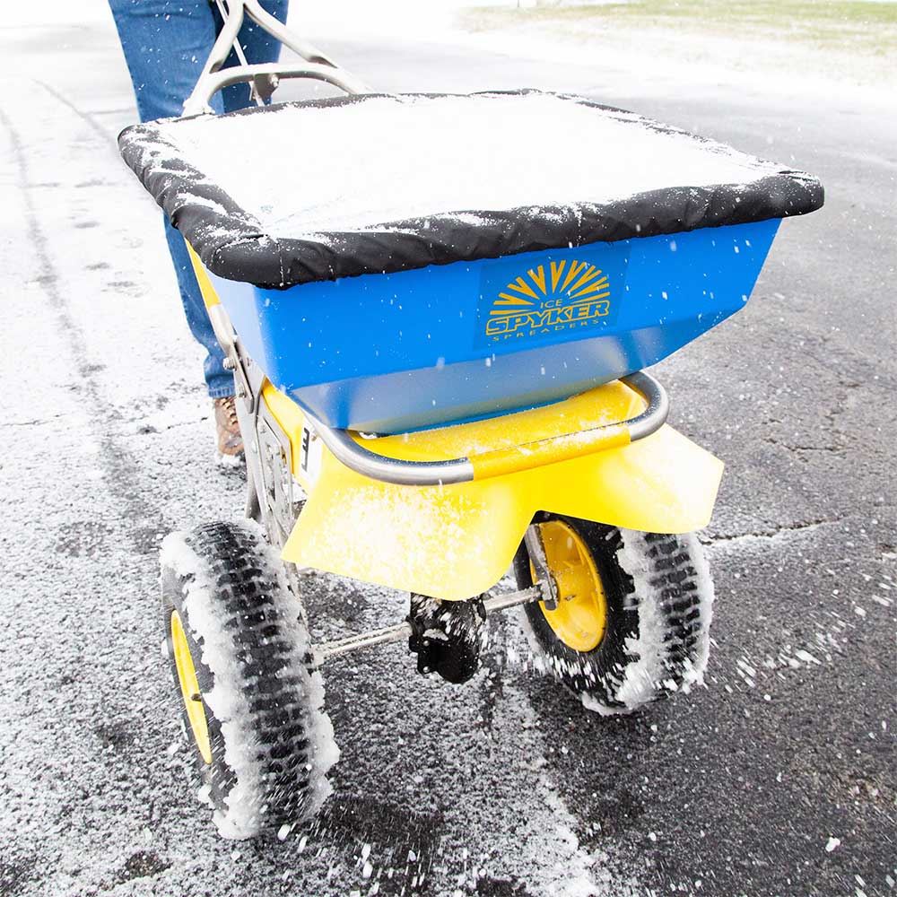 Spyker Commercial Push Spreader | ICE | Stainless Steel | 13-In. Wheel | 50-Lb. Capacity