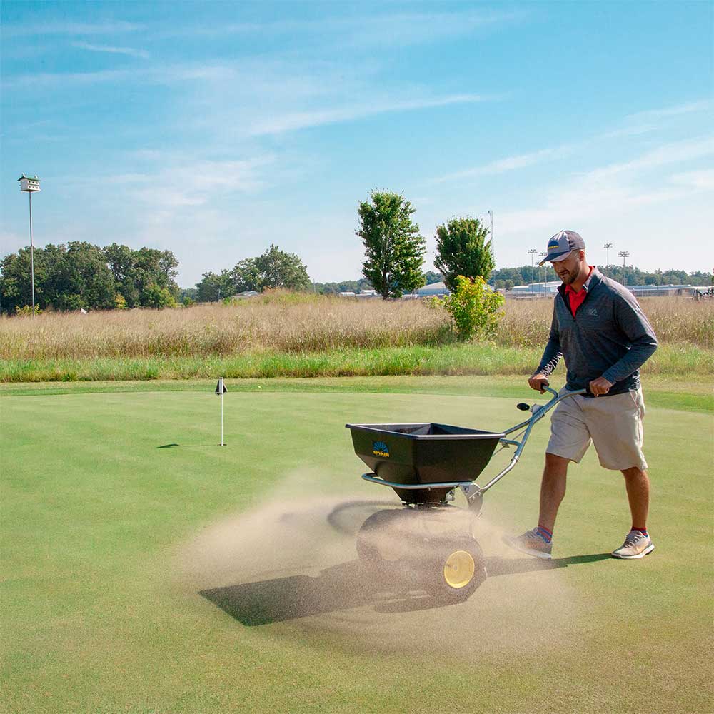 Spyker Commercial Push Spreader | Stainless Steel | 80-Lb. Capacity