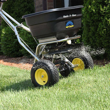 Commercial Push Spreader | Mulch & More | Stainless Steel |120 lbs. Capacity