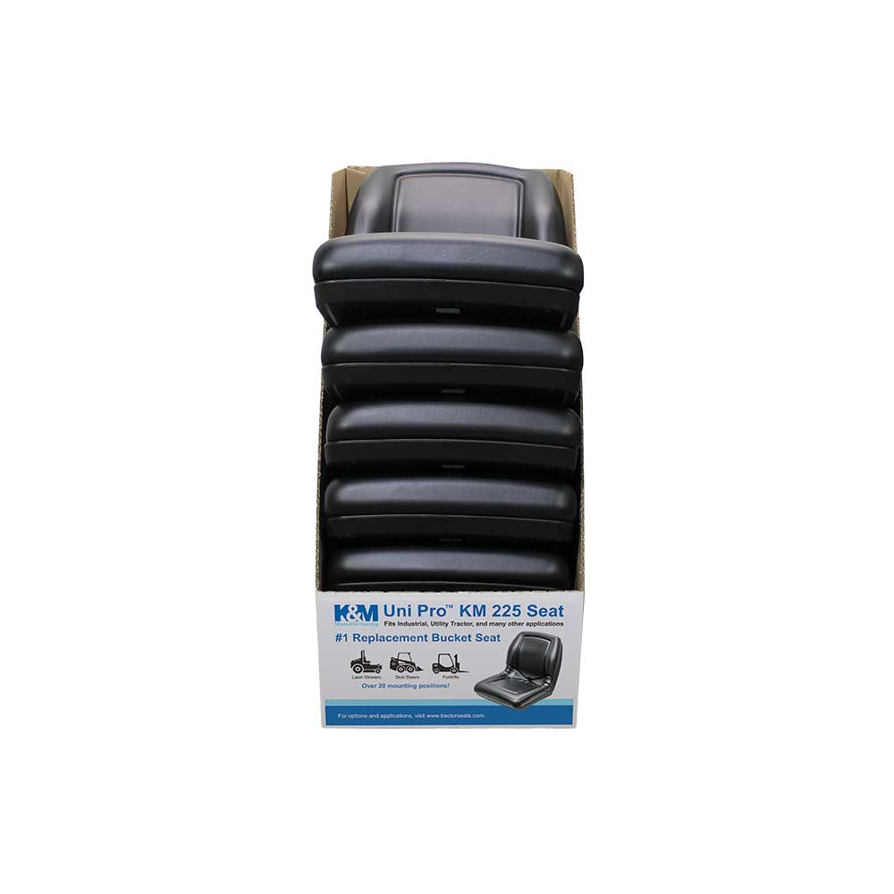 Uni Pro 225 Bucket Seat Display Box | 1 Display Stand & 5 Black Vinyl Seats