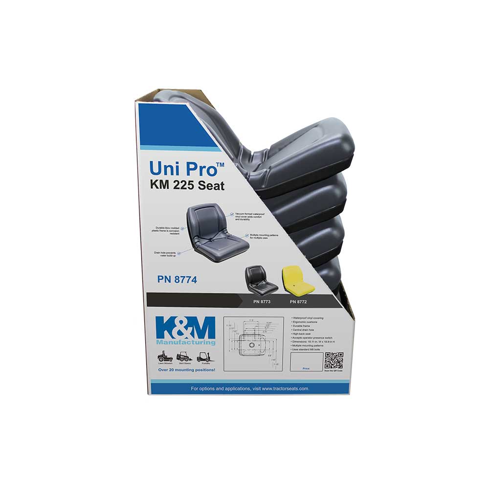 Uni Pro 225 Bucket Seat Display Box | 1 Display Stand & 5 Seats | Gray Vinyl