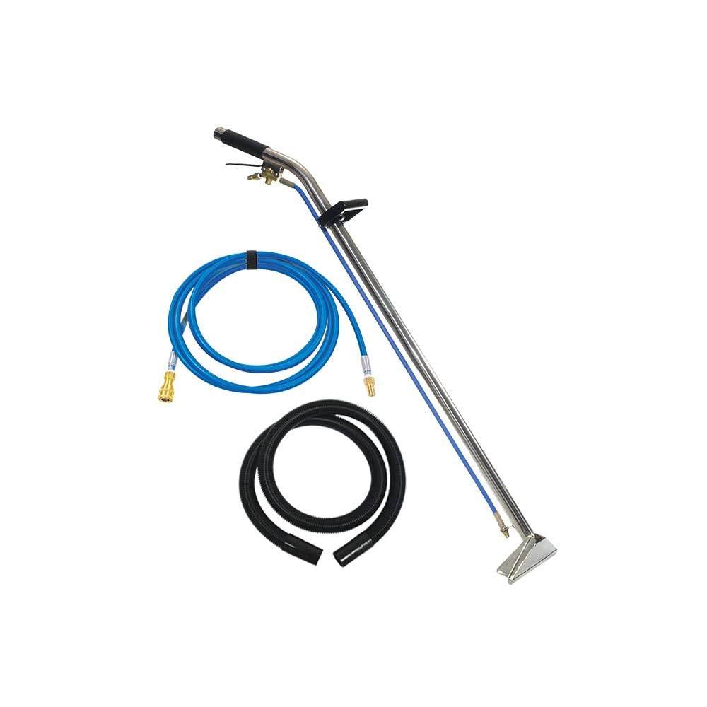 Sandia Jet Wand | 12-In. Stainless Steel Single Bend | 15 Ft. Vaccum and Solution Hoses | Fits 86-2100