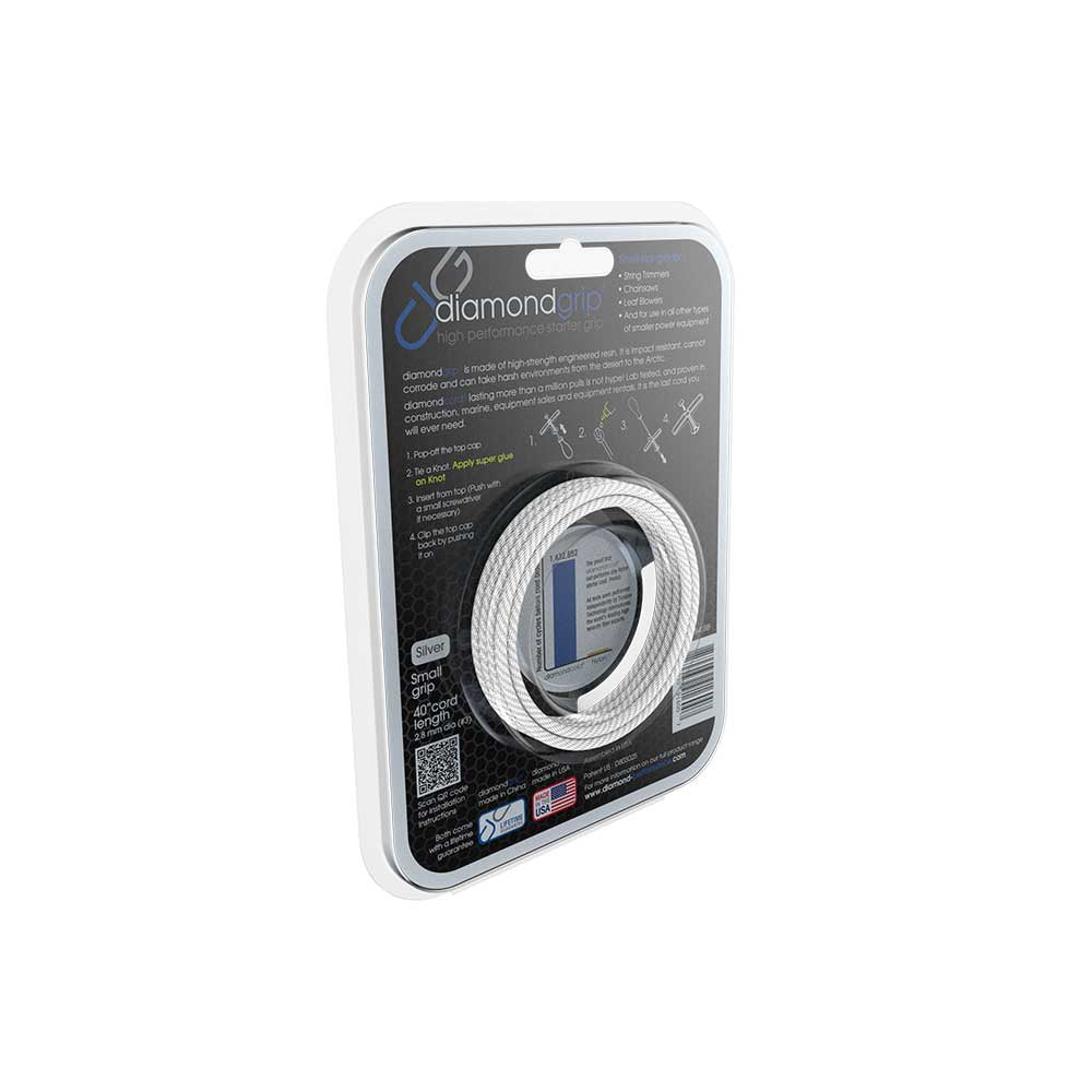 Small diamondgrip | 40-In. 2.8mm Cord | Silver and Black | Case of 8