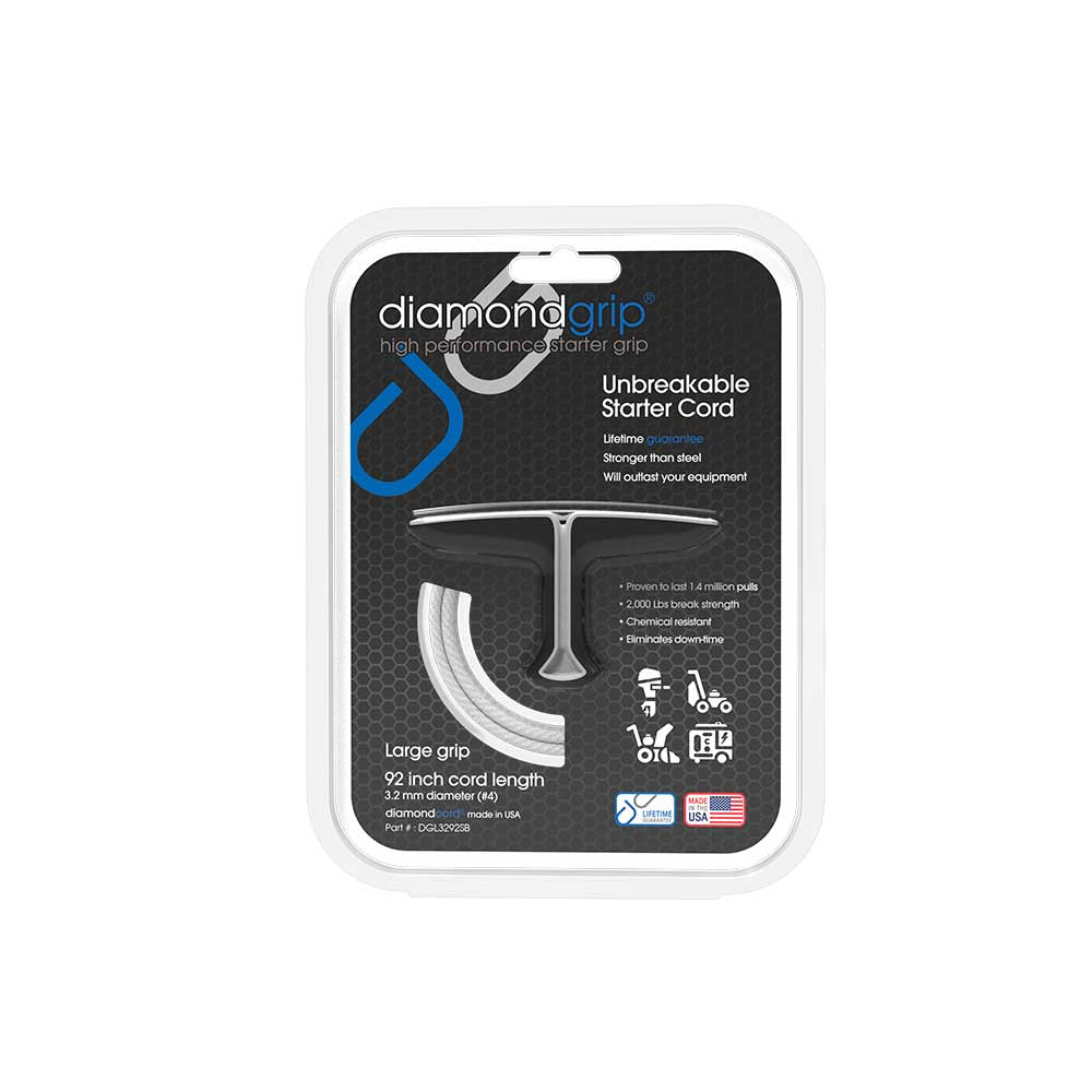 Large diamondgrip | 92-In. 3.2mm Cord | Silver and Black | Case of 8