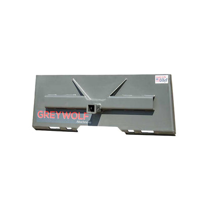 GREYWOLF 2-In. Receiver Hitch Plate Attachment for Skid Steer Loaders | Gray Powder Coat