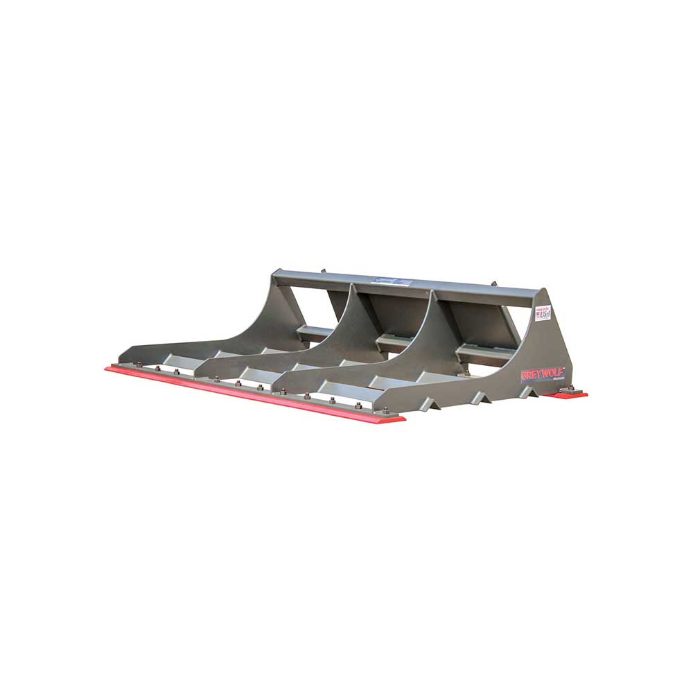 GREYWOLF Land Plane Attachment for Skid Steer Loaders | Gray/Red Powder Coat