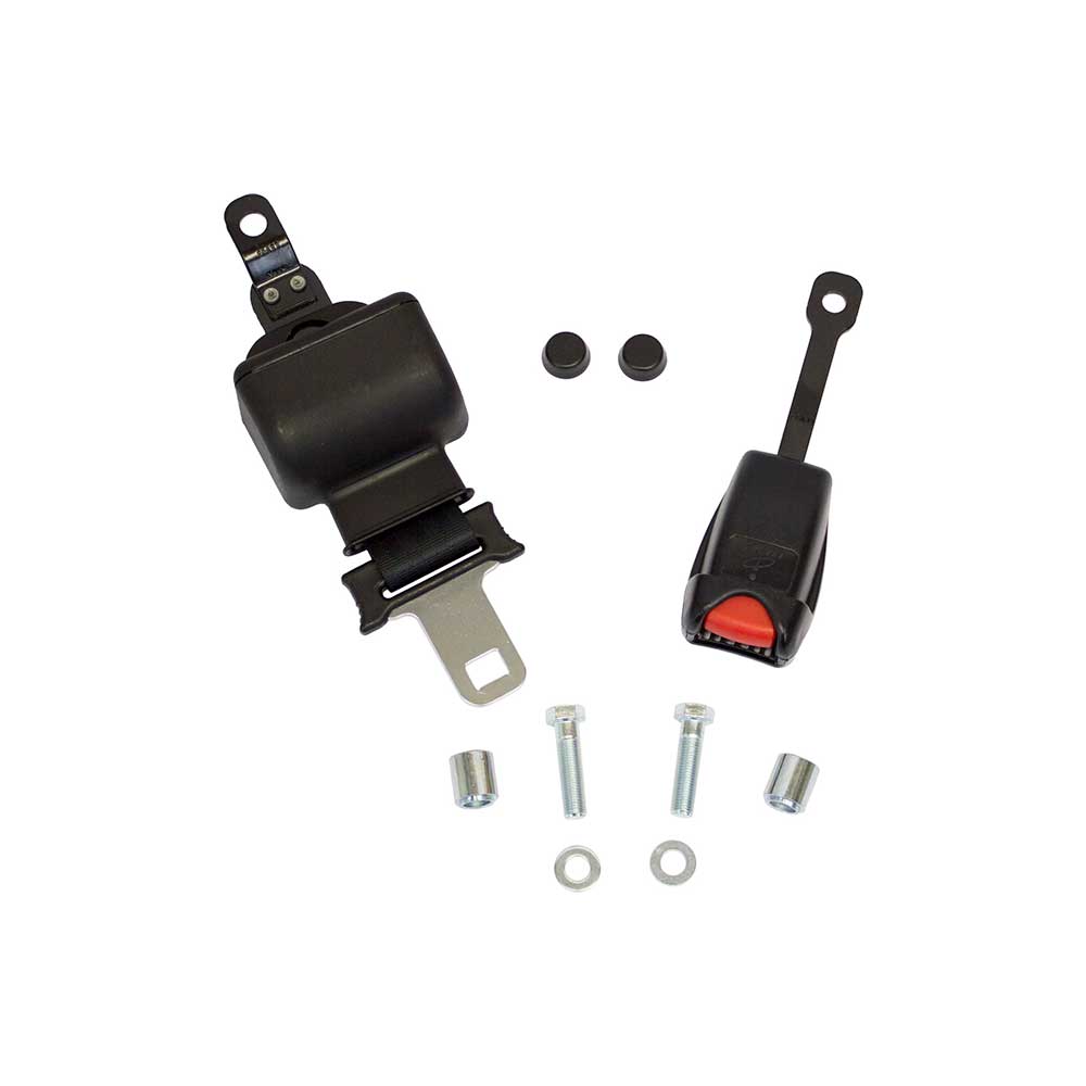 Uni Pro Retractable Seat Belt Kit | 425/535/1000/1001/1003/1200/1201/1202 | Black Nylon | 2-In.