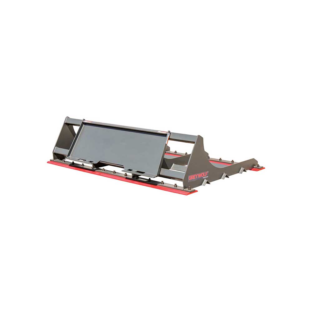 GREYWOLF Land Plane Attachment for Skid Steer Loaders | Gray/Red Powder Coat