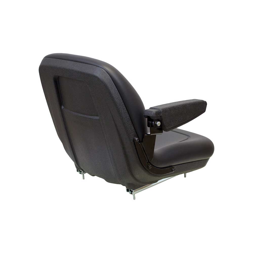 Milsco | XB180 | Bucket Seat | Mid-Back | Armrests | Black Vinyl | 6780