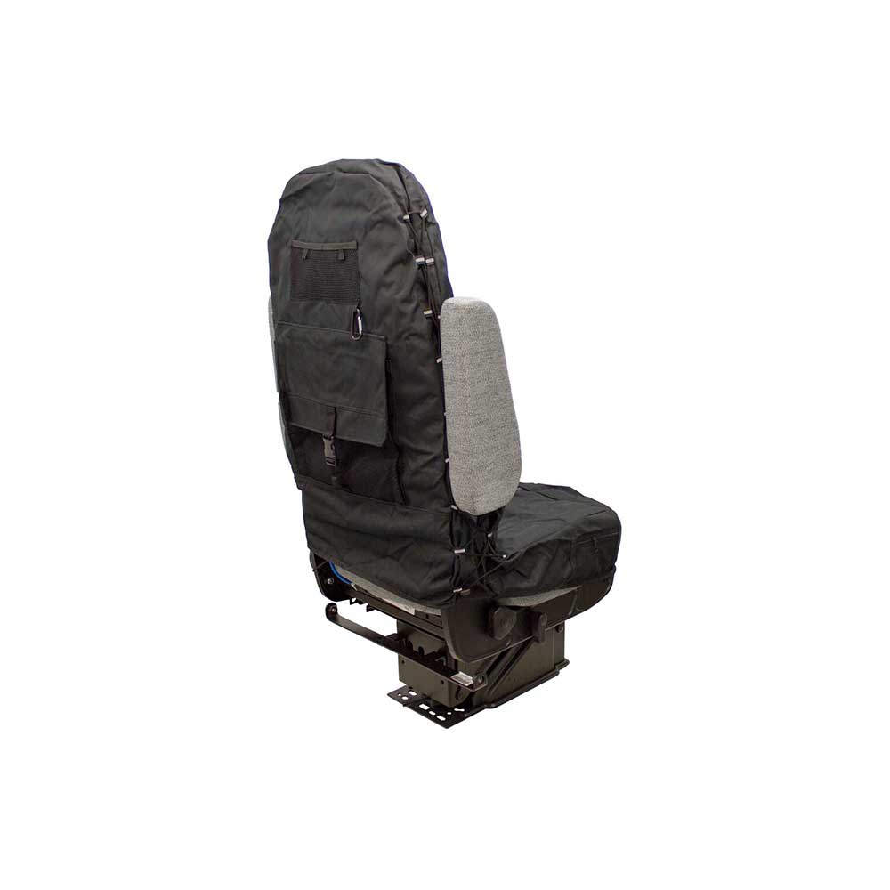 Uni Pro Seat + Backrest Cover Kit for High-Back Truck Seats | Two-Tone Black/Black Fabric