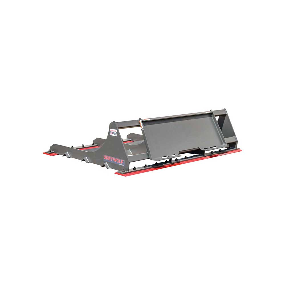 GREYWOLF Land Plane Attachment for Skid Steer Loaders | Gray/Red Powder Coat
