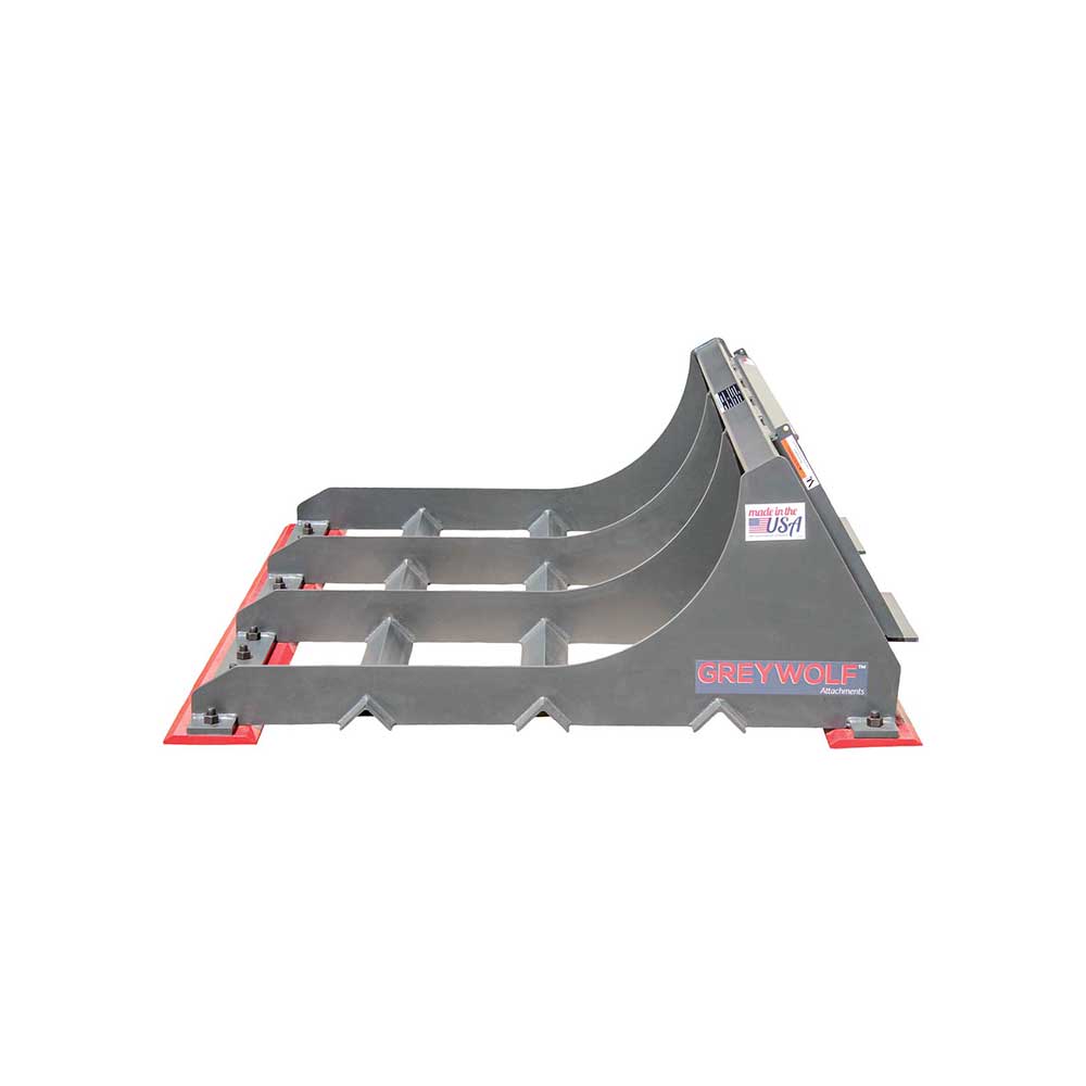 GREYWOLF Land Plane Attachment for Skid Steer Loaders | Gray/Red Powder Coat
