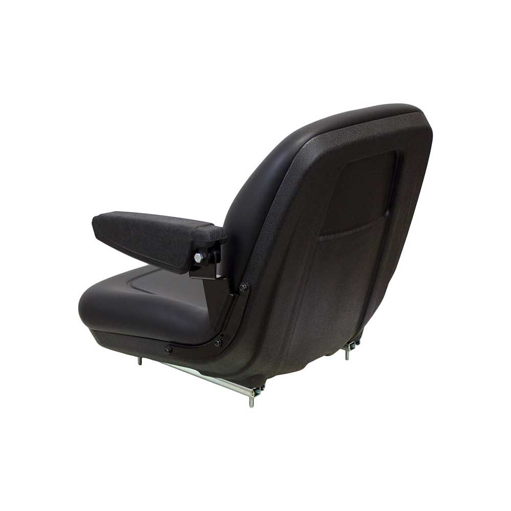 Milsco | XB180 | Bucket Seat | Mid-Back | Armrests | Black Vinyl | 6780