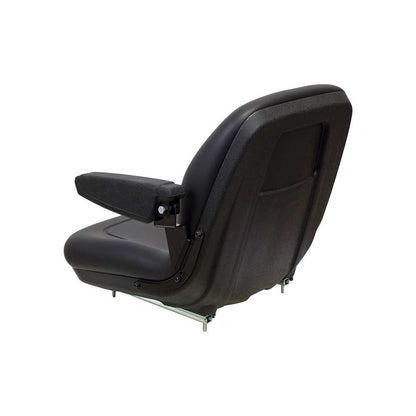 Milsco | XB180 | Bucket Seat | Mid-Back | Armrests | Black Vinyl | 6780