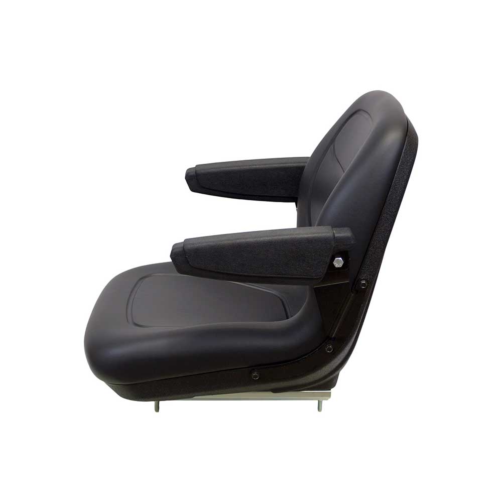 Milsco | XB180 | Bucket Seat | Mid-Back | Armrests | Black Vinyl | 6780
