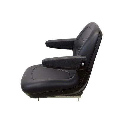 Milsco | XB180 | Bucket Seat | Mid-Back | Armrests | Black Vinyl | 6780