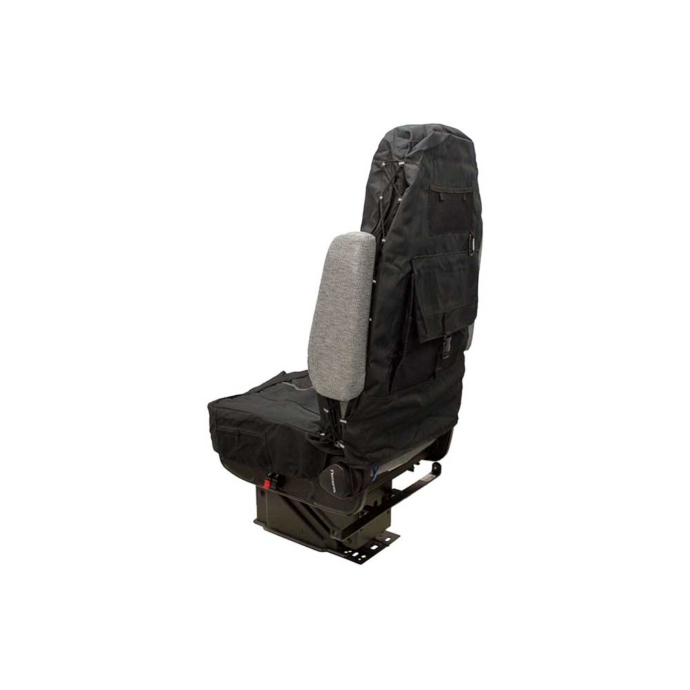Uni Pro Seat + Backrest Cover Kit for High-Back Truck Seats | Two-Tone Black/Black Fabric