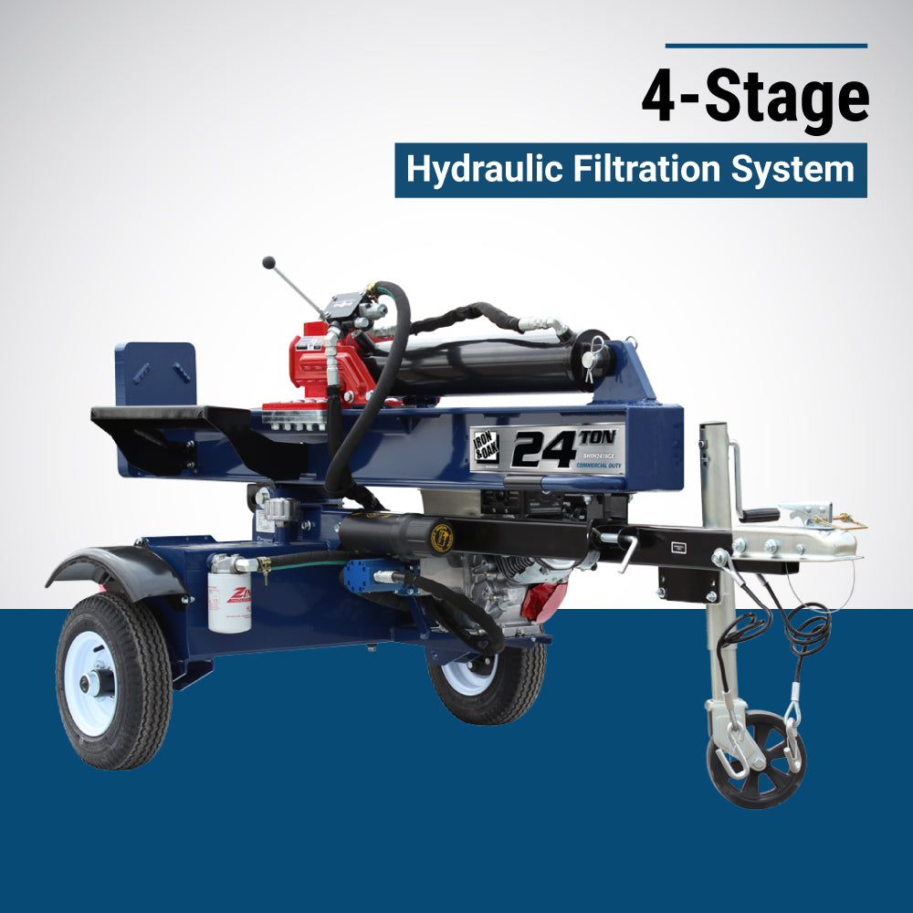Iron & Oak Log Splitter | 24-Ton | Honda GX160