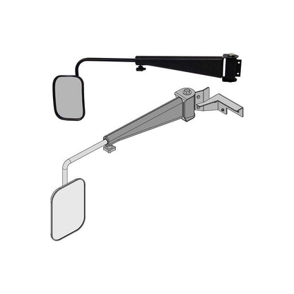 K&M Mfg Mirror Kit for Case IH 71-72 Series Magnum Tractors | Left-Hand | Black Powder Coat