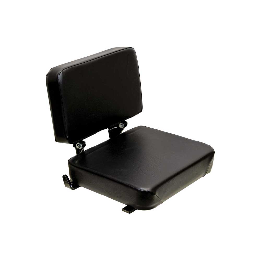 Uni Pro Universal Forklift Seat Top Assembly | With Unattached Slide Rails | Black Vinyl