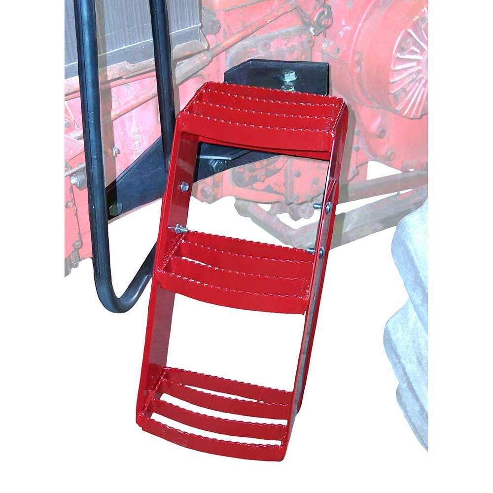 K&M Mfg Step Kit for International Harvester 06-66 Series Tractors | No Cab | 3-Step Unit | LH | Red