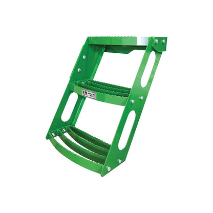 K&M Mfg Step Kit for John Deere Regular Series Tractors | 3-Step Unit | Bolt-On Design | LH | Green