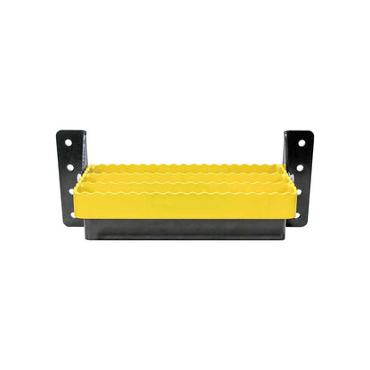 K&M Mfg Universal Flip-Up Tractor Step | Yellow/Black Powder Coat Finish