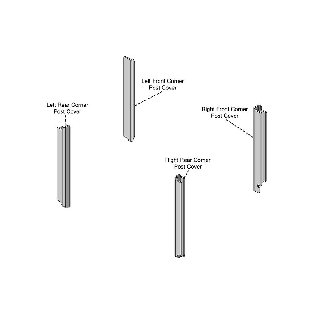K&M Mfg Corner Post Kit for John Deere 50 Series 4WD Tractors | Brindle Brown Vinyl