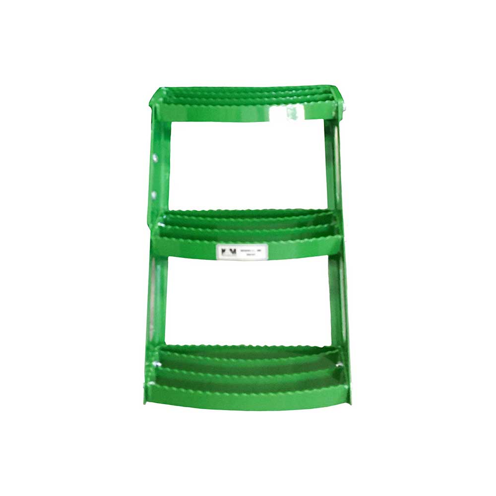 K&M Mfg Step Kit for John Deere Regular Series Tractors | 3-Step Unit | Bolt-On Design | LH | Green