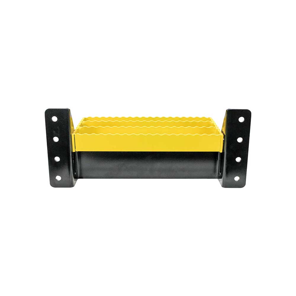 K&M Mfg Universal Flip-Up Tractor Step | Yellow/Black Powder Coat Finish