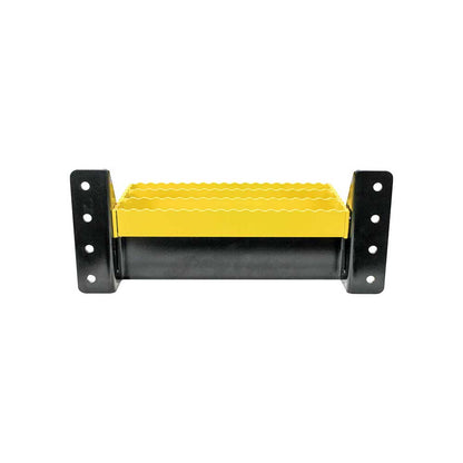 K&M Mfg Universal Flip-Up Tractor Step | Yellow/Black Powder Coat Finish
