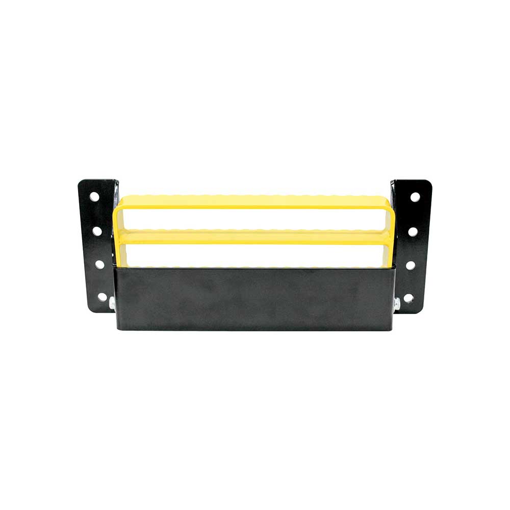 K&M Mfg Universal Flip-Up Tractor Step | Yellow/Black Powder Coat Finish