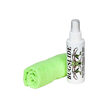 K&M Mfg BugSlide Travel Kit | 14-In. x 14-In. Towel | 4 Ounce Spray Bottle