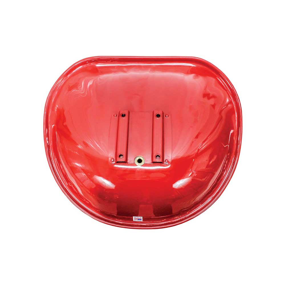 Uni Pro International Harvester HM Pan Seat | 4-Bolt Mount Pattern & Brass Ring | Red & White Vinyl