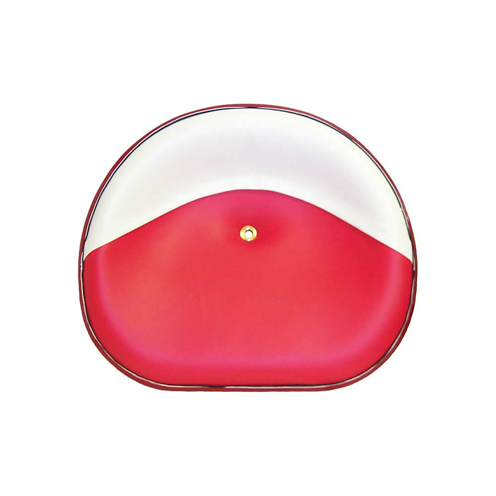 Uni Pro International Harvester HM Pan Seat | 4-Bolt Mount Pattern & Brass Ring | Red & White Vinyl