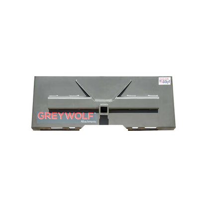 GREYWOLF 2-In. Receiver Hitch Plate Attachment for Skid Steer Loaders | Gray Powder Coat