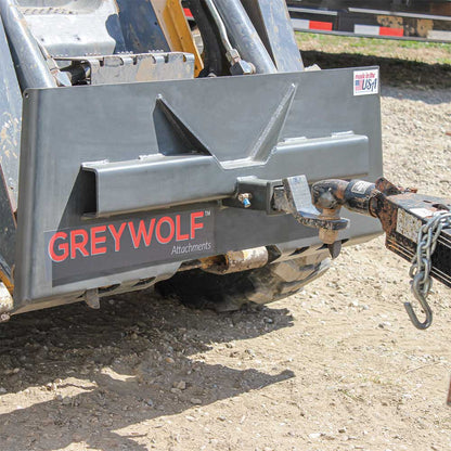 GREYWOLF 2-In. Receiver Hitch Plate Attachment for Skid Steer Loaders | Gray Powder Coat