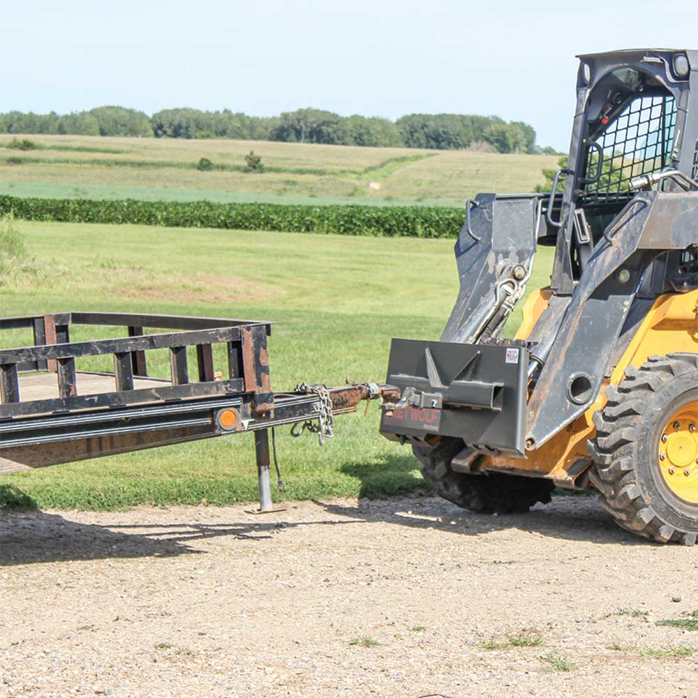 GREYWOLF 2-In. Receiver Hitch Plate Attachment for Skid Steer Loaders | Gray Powder Coat