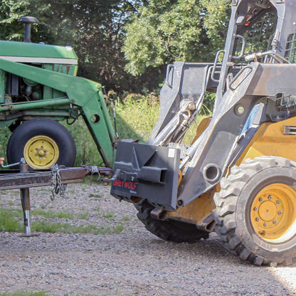 GREYWOLF 2-In. Receiver Hitch Plate Attachment for Skid Steer Loaders | Gray Powder Coat