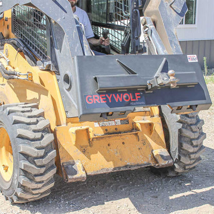 GREYWOLF 2-In. Receiver Hitch Plate Attachment for Skid Steer Loaders | Gray Powder Coat
