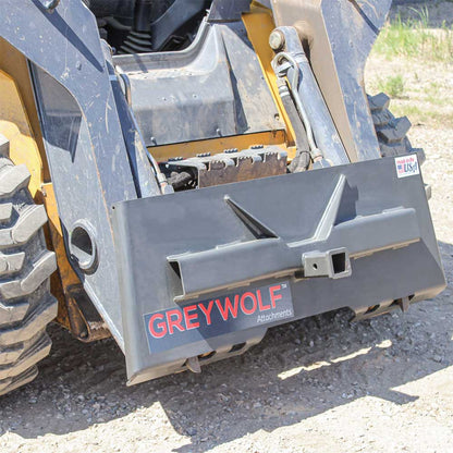 GREYWOLF 2-In. Receiver Hitch Plate Attachment for Skid Steer Loaders | Gray Powder Coat
