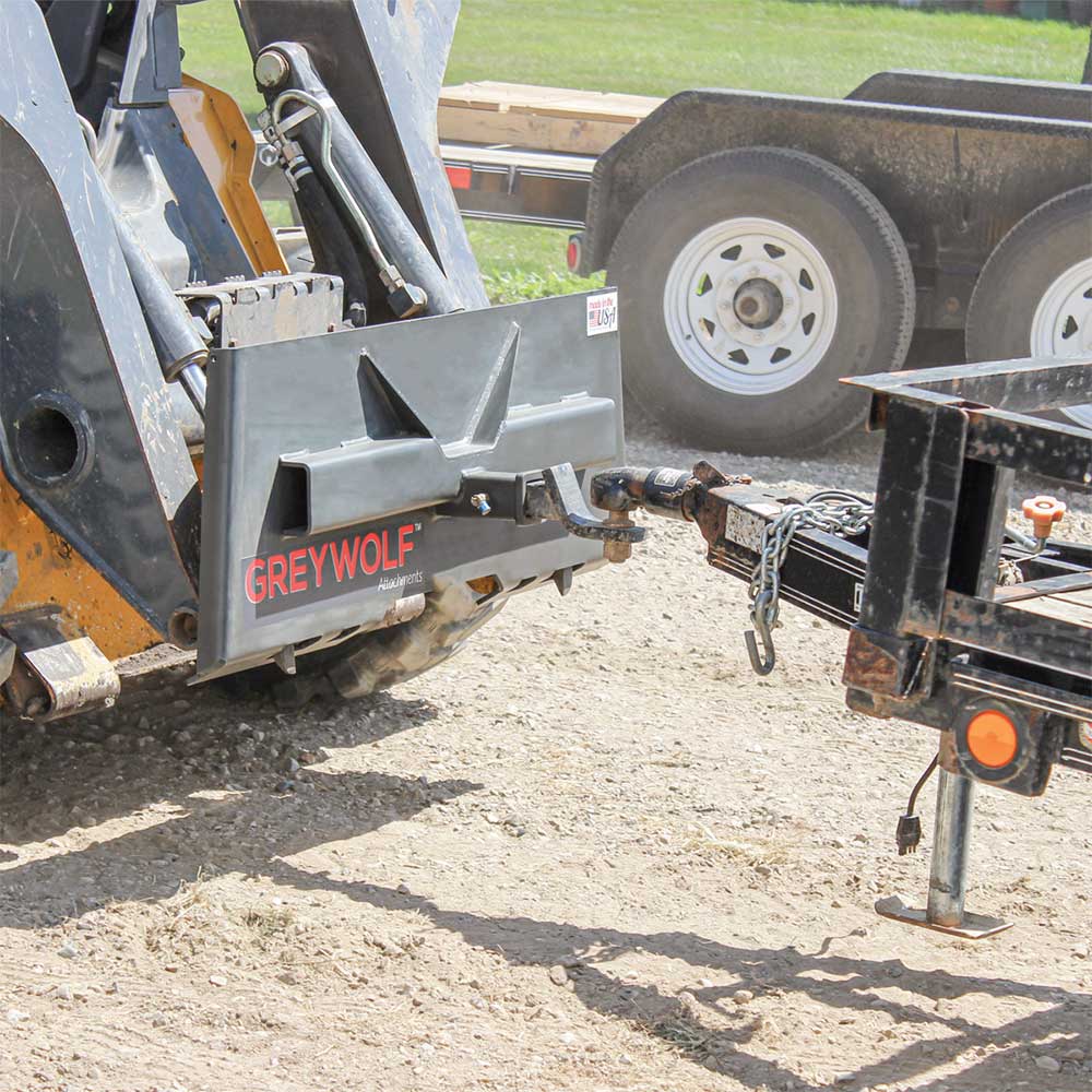 GREYWOLF 2-In. Receiver Hitch Plate Attachment for Skid Steer Loaders | Gray Powder Coat
