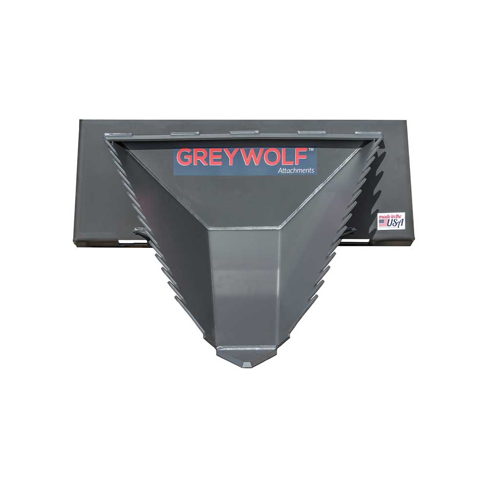 GREYWOLF Stump Bucket Attachment for Skid Steer Loaders | Gray Powder Coat