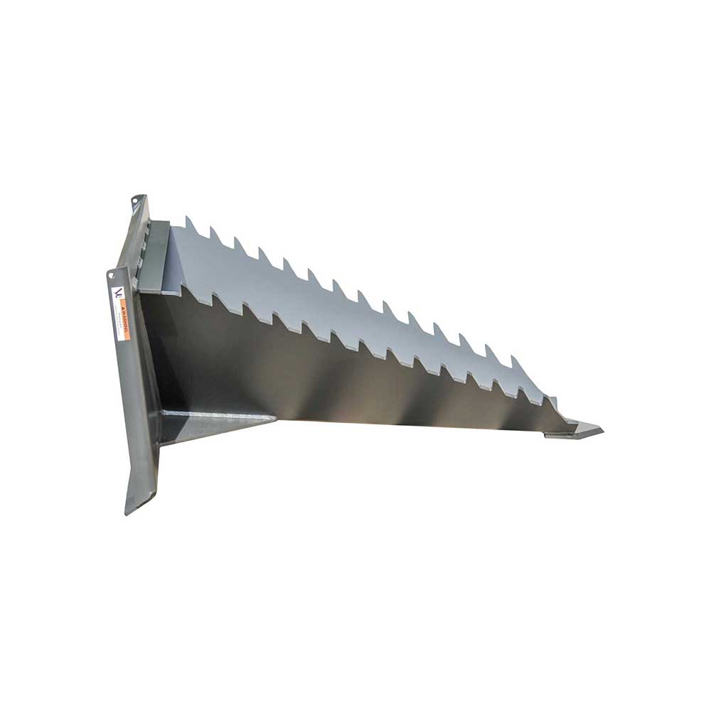 GREYWOLF Stump Bucket Attachment for Skid Steer Loaders | Gray Powder Coat