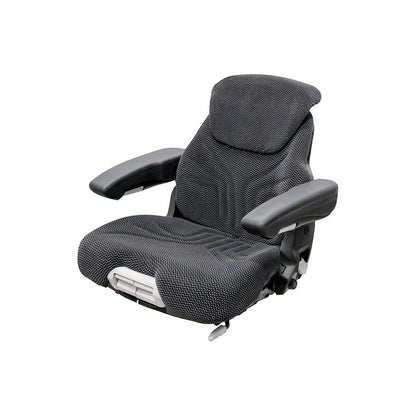 Uni Pro 741 Seat Top Assembly | With Operator Presence Switch | Black/Gray Fabric