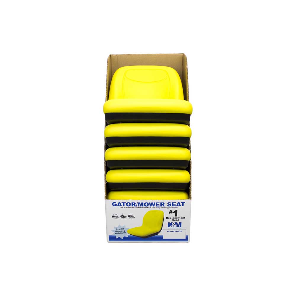 Uni Pro 125 Bucket Seat Display Box | 1 Display Stand & 5 Yellow Vinyl Seats