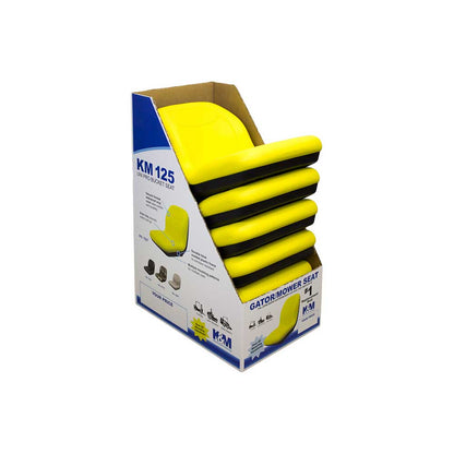 Uni Pro 125 Bucket Seat Display Box | 1 Display Stand & 5 Yellow Vinyl Seats