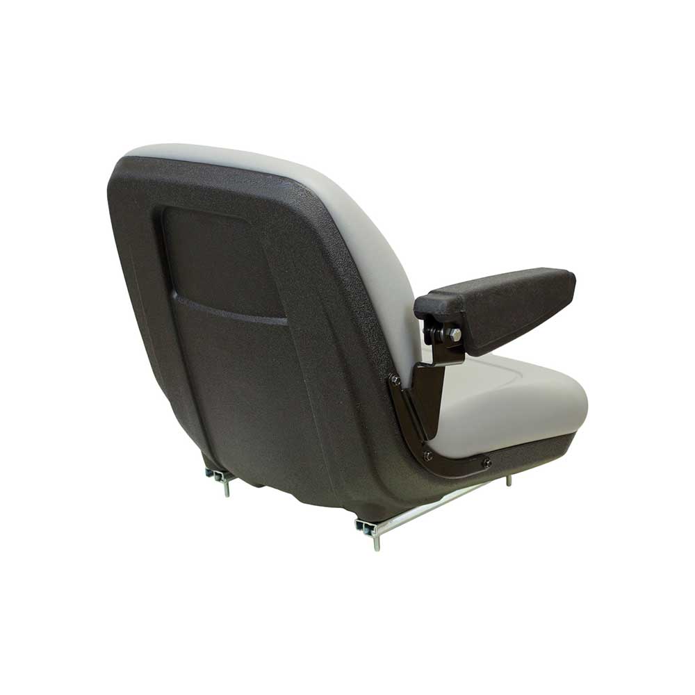 Milsco | XB180 | Bucket Seat | Mid-Back | Armrests | Gray Vinyl | 6778