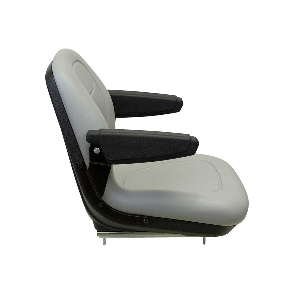 Milsco | XB180 | Bucket Seat | Mid-Back | Armrests | Gray Vinyl | 6778
