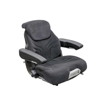 UniPro 741 Seat Top Assy W/Operator Presence Switch And Integrated Swivel Black/Gray Fabric